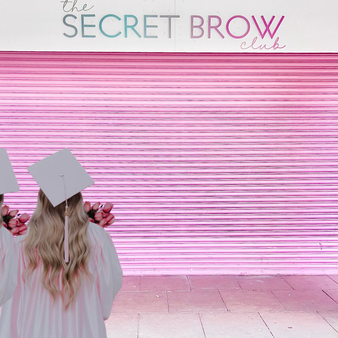 front of beauty salon image with pink shutters